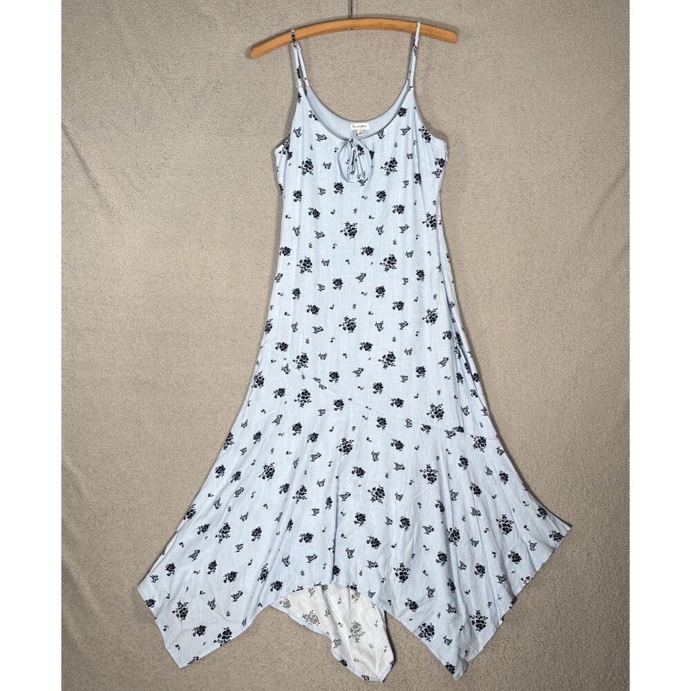 Love Fire Handkerchief Dress Women Size S Powder Blue Feminine Cottagecore Ditsy
